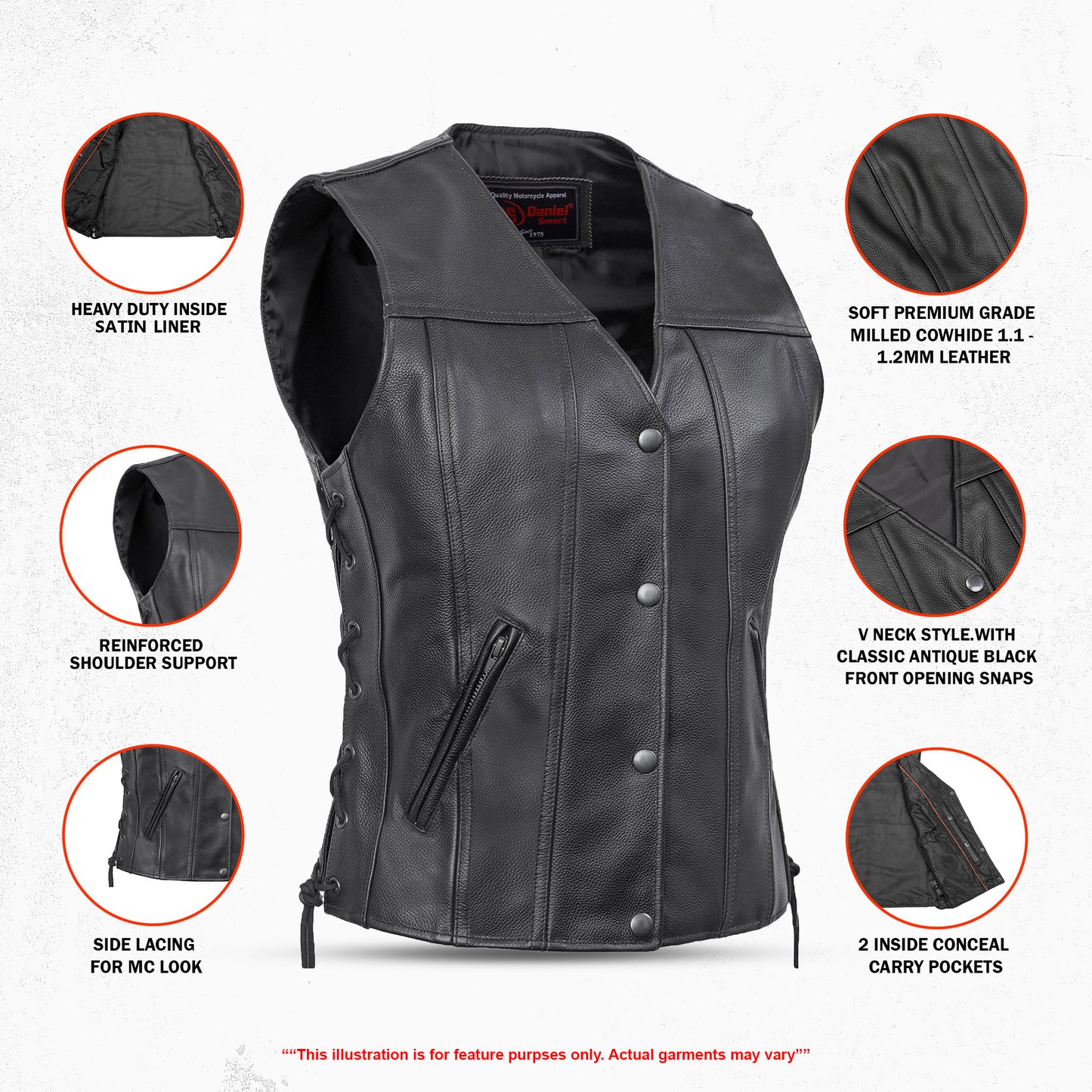 DS205 Women's Single Back Panel Concealed Carry Vest