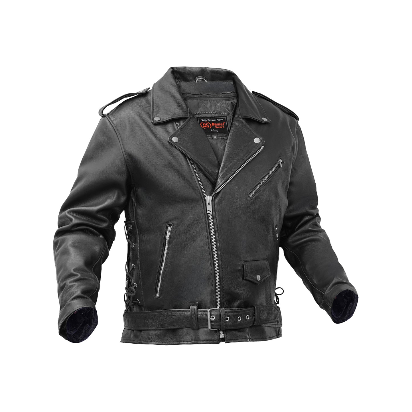 DS759 Men's Eagle Embossed Live To Ride - Ride To Live Classic Black