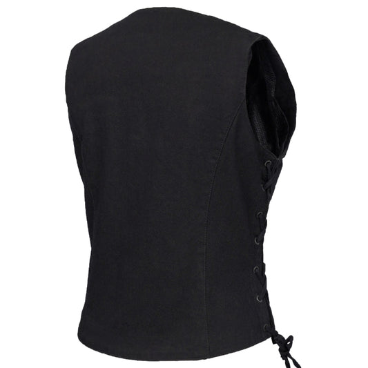 DM952 Women's Denim Classic Side Lace Vest