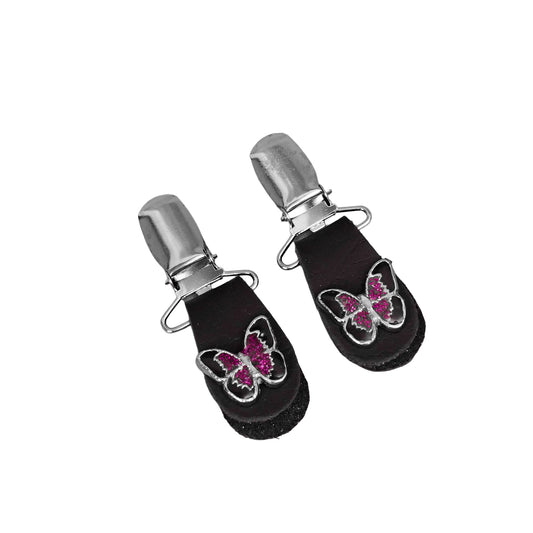 Pink Butterfly Boot Clips