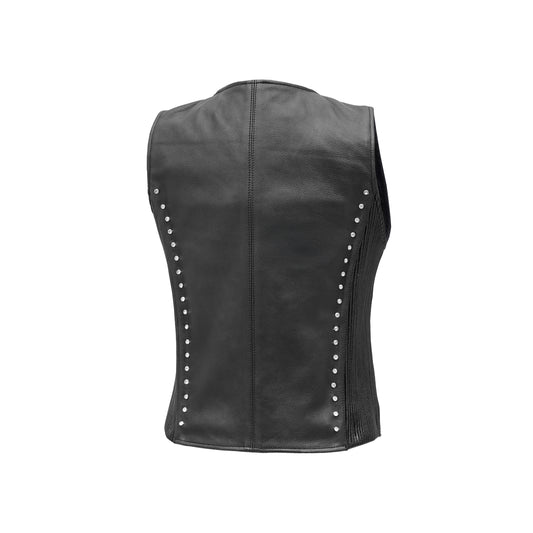 Biker Babe Women’s Studded Leather Motorcycle Vest