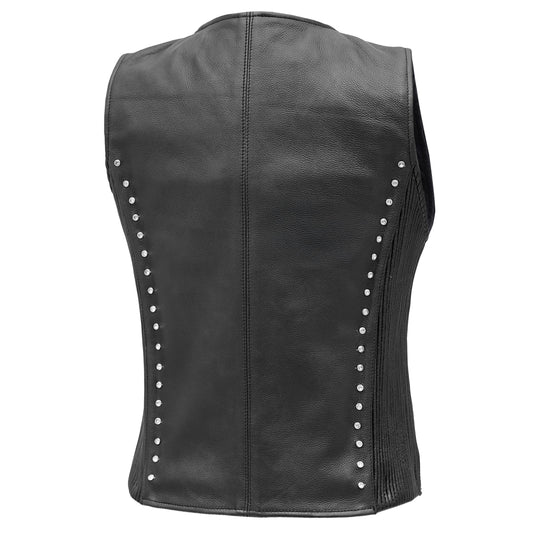 Biker Babe Women’s Studded Leather Motorcycle Vest
