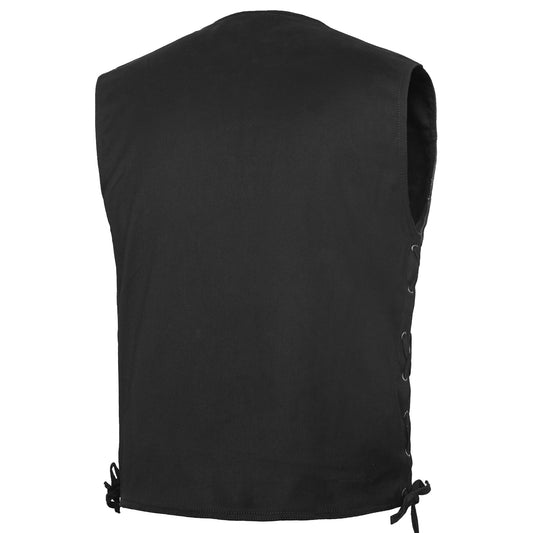 DM905BK Men's Single Back Panel Concealed Carry Denim Vest