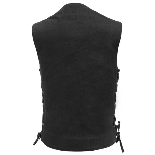 DM906BK Women's Single Back Panel Concealed Carry Denim Vest