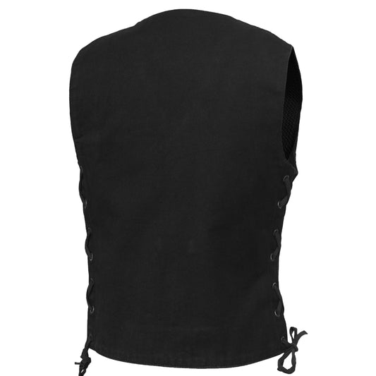 DM947 Women's 6 Pocket Denim Utility Vest - Black