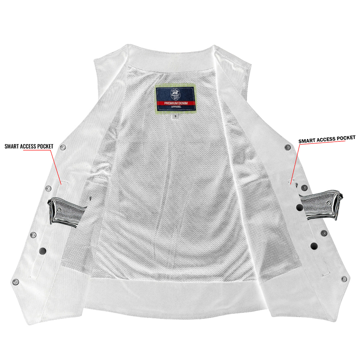 DM951 Women's Denim Classic Plain Sides Vest