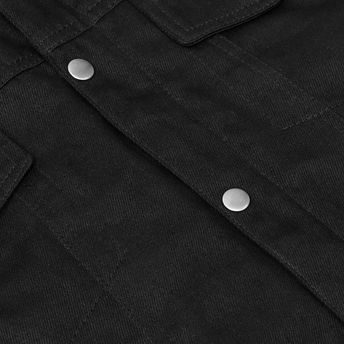 Pulse Men's Denim Motorcycle Vest - Black