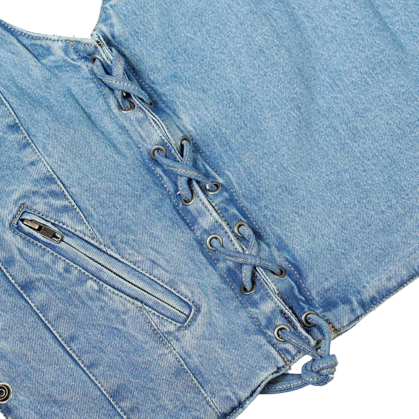 DM997 Women's Single Back Panel Concealed Carry Denim Vest - Blue