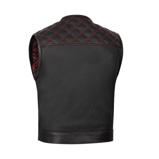 Predator - Men’s Perforated Low Cut Motorcycle Leather Vest