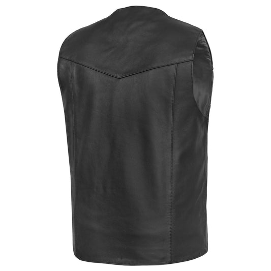 Outlaw Men's Motorcycle Leather Vest