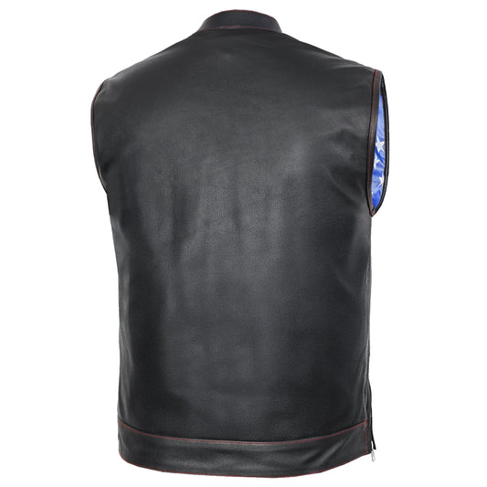 Valor Men's Motorcycle Leather Vest