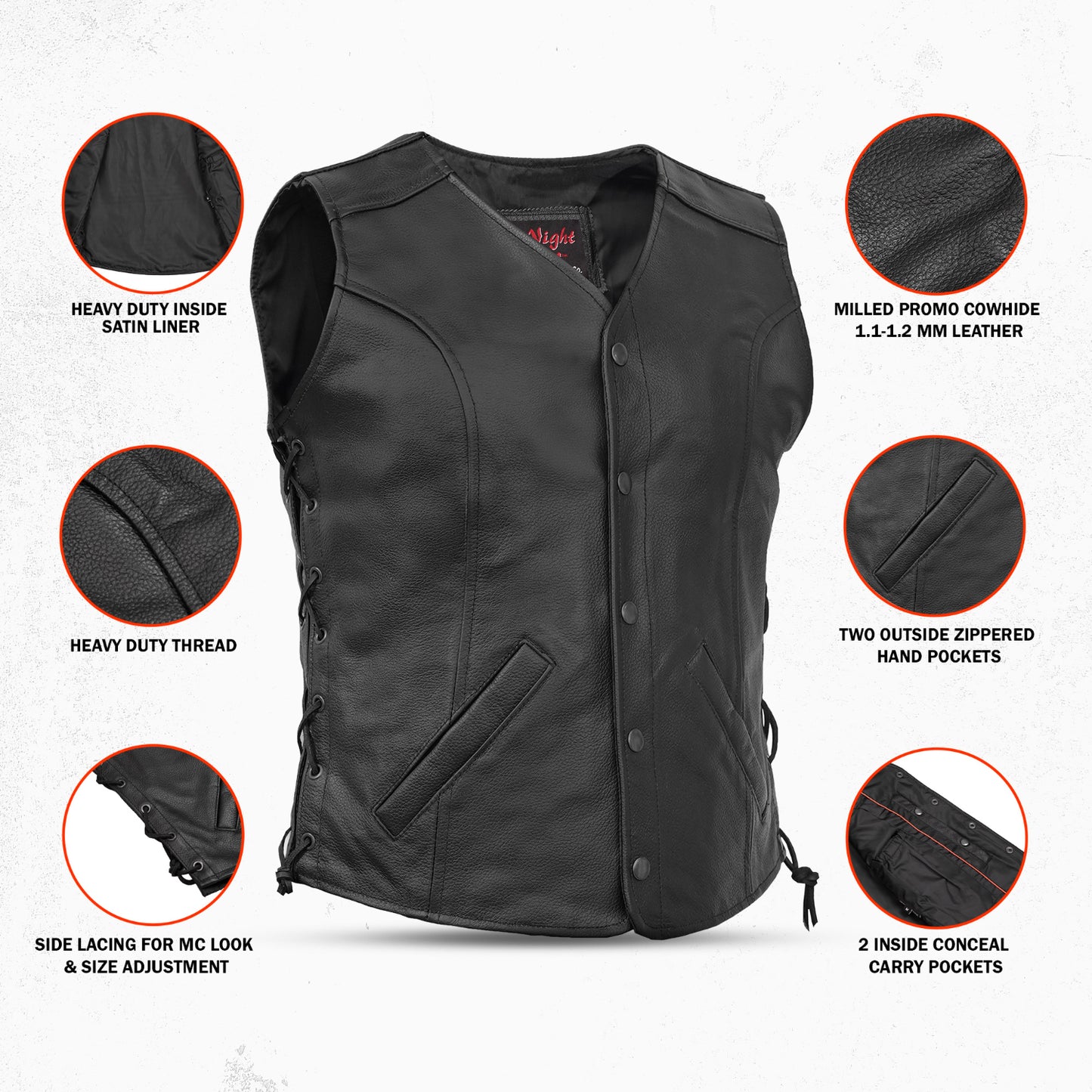 DS206 Women's Stylish Longer Body 3/4 Vest - Side Laces
