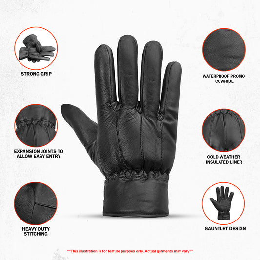 FrostGuard Pro Men's Gauntlet Motorcycle Gloves
