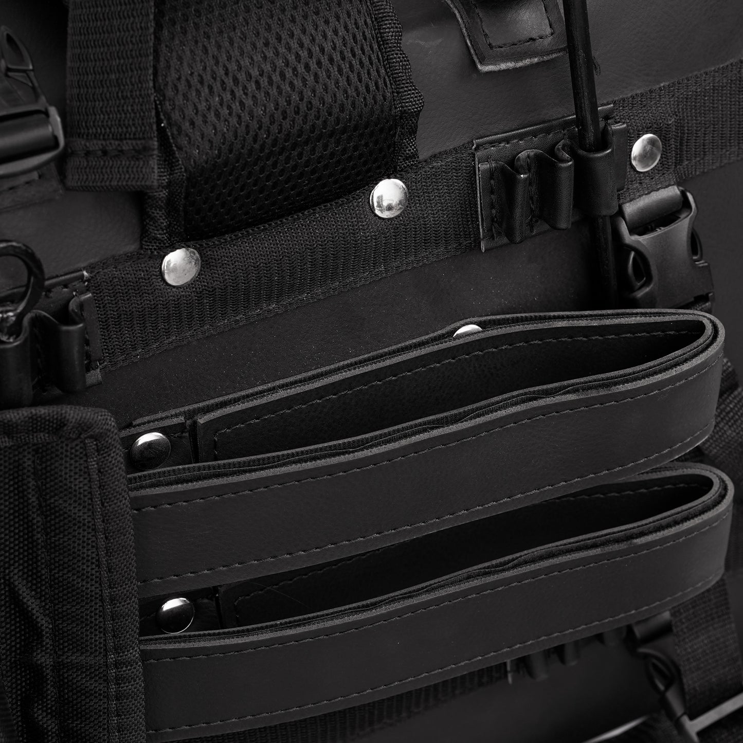 DS350S Leather Black PVC Large 4 Piece Motorcycle Touring Tail Bag wi