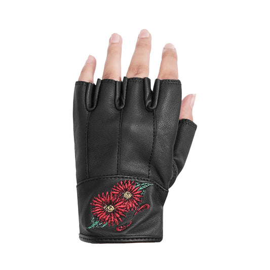 DS36 Women's Embroidered Fingerless Glove