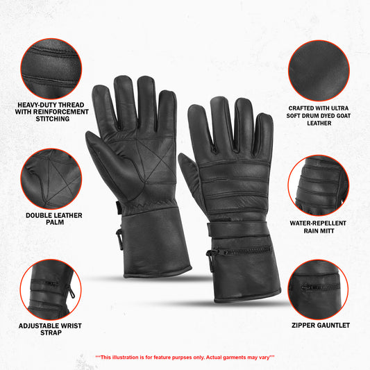 Freehand Men's Gauntlet Motorcycle Gloves