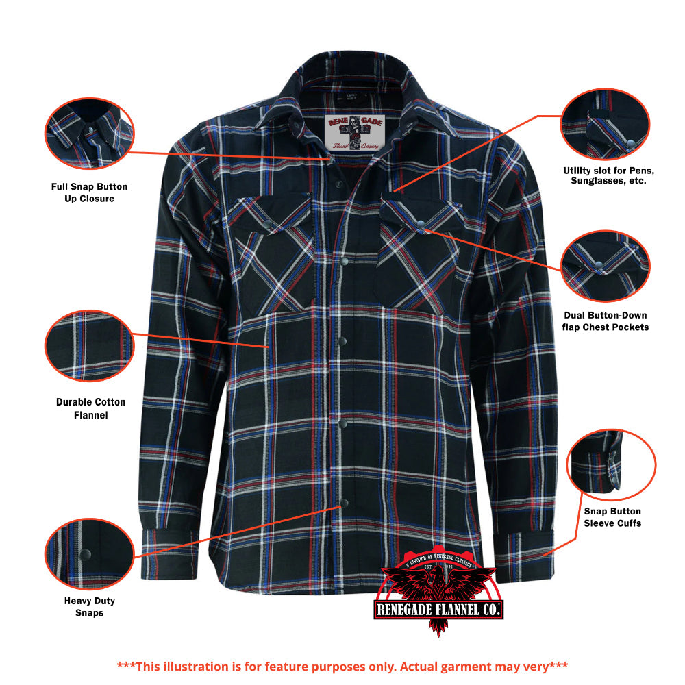Flannel Shirt - Black, Red and Blue LVAD Gear Flannel