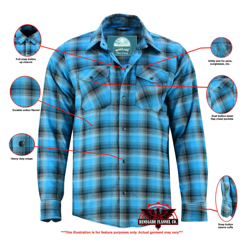 Flannel Shirt - Blue and Black Shaded LVAD Gear Flannel
