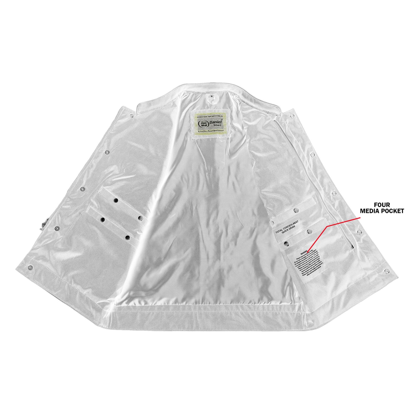 DS685 Canvas Material Single Back Panel Concealment Vest W/Leather Trimming