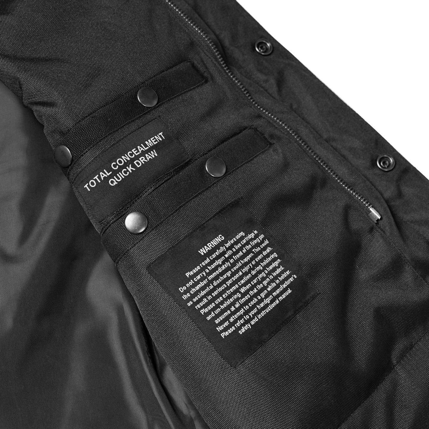 DS685 Canvas Material Single Back Panel Concealment Vest W/Leather Trimming