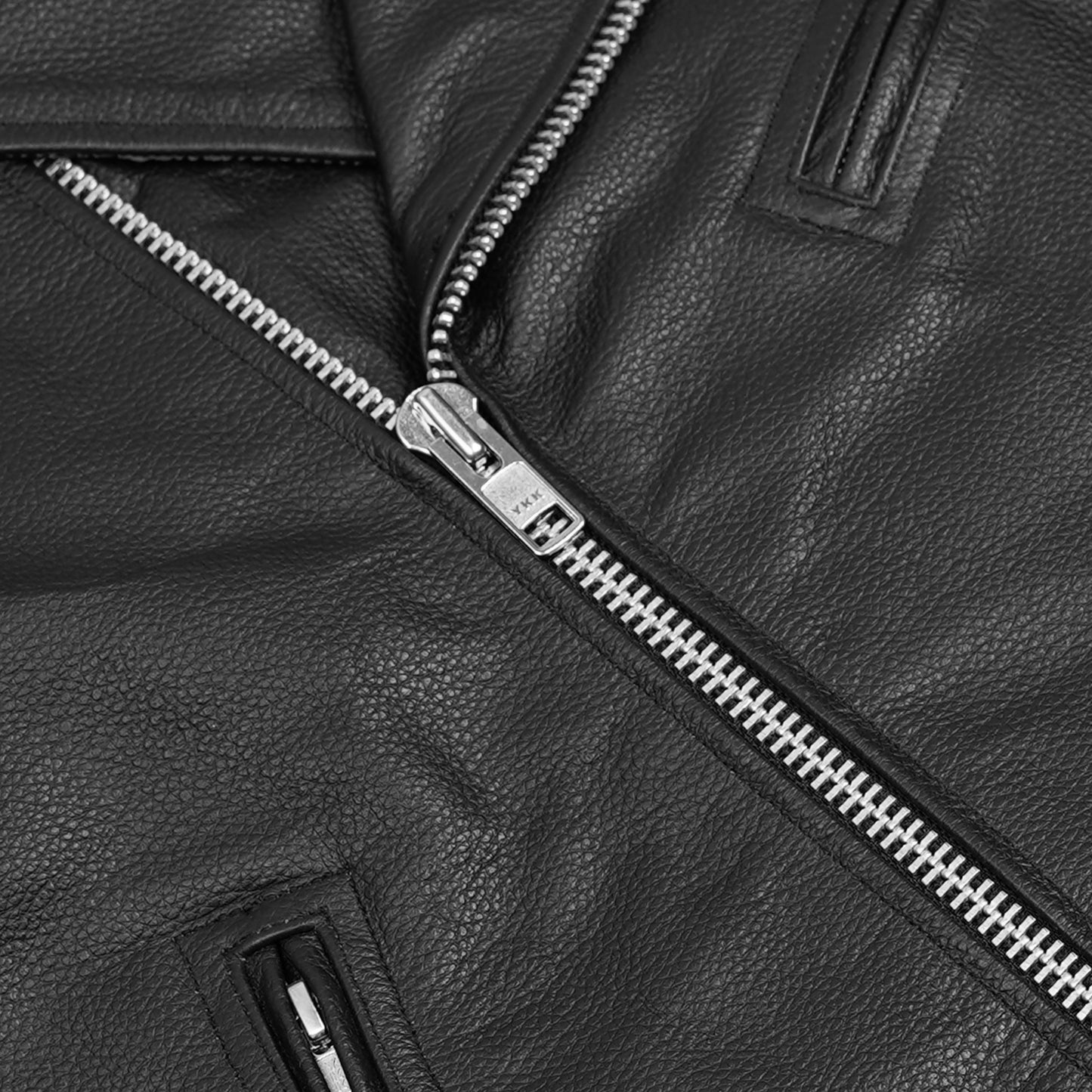 DS710 Economy Motorcycle Classic Biker Leather Jacket - Plain Sides