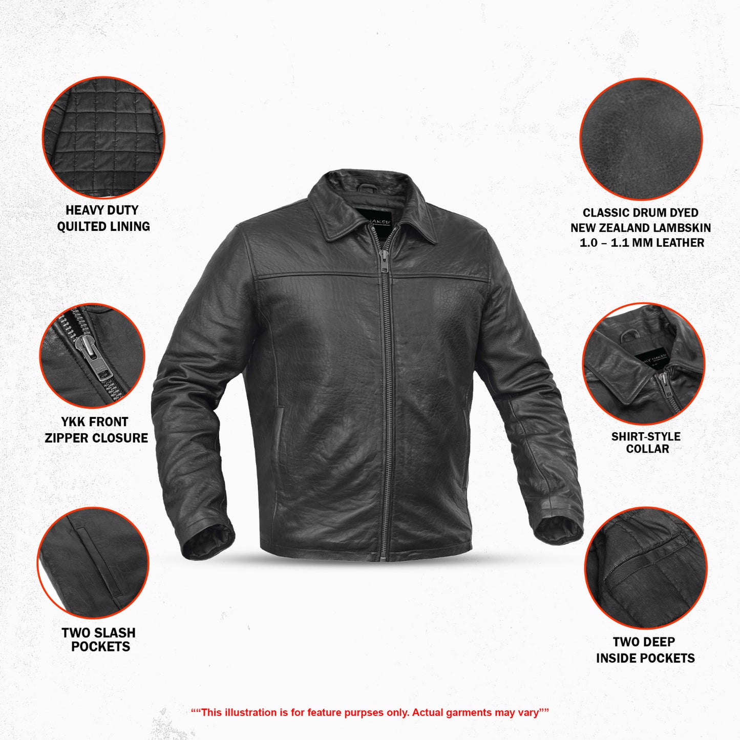 DS780 Men's Drum Dyed New Zealand Lambskin Jacket