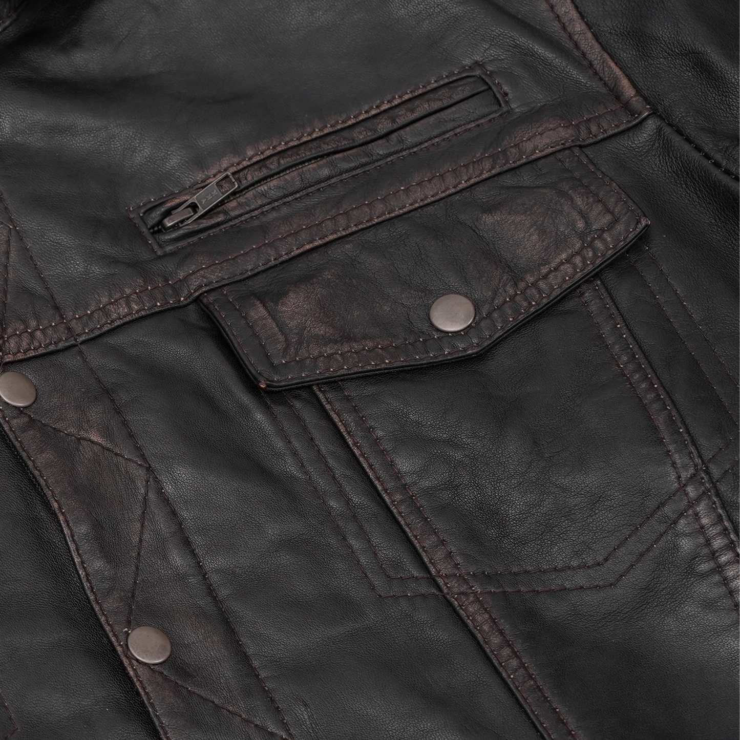 DS782 Men's Lightweight Drum Dyed Distressed Naked Lambskin Jacket