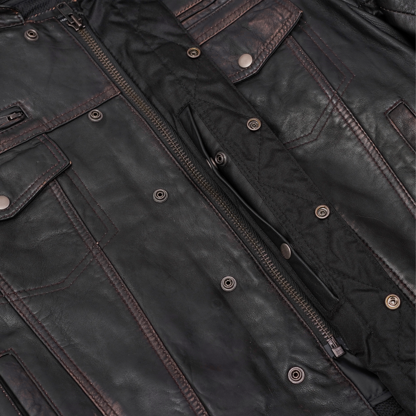 DS782 Men's Lightweight Drum Dyed Distressed Naked Lambskin Jacket