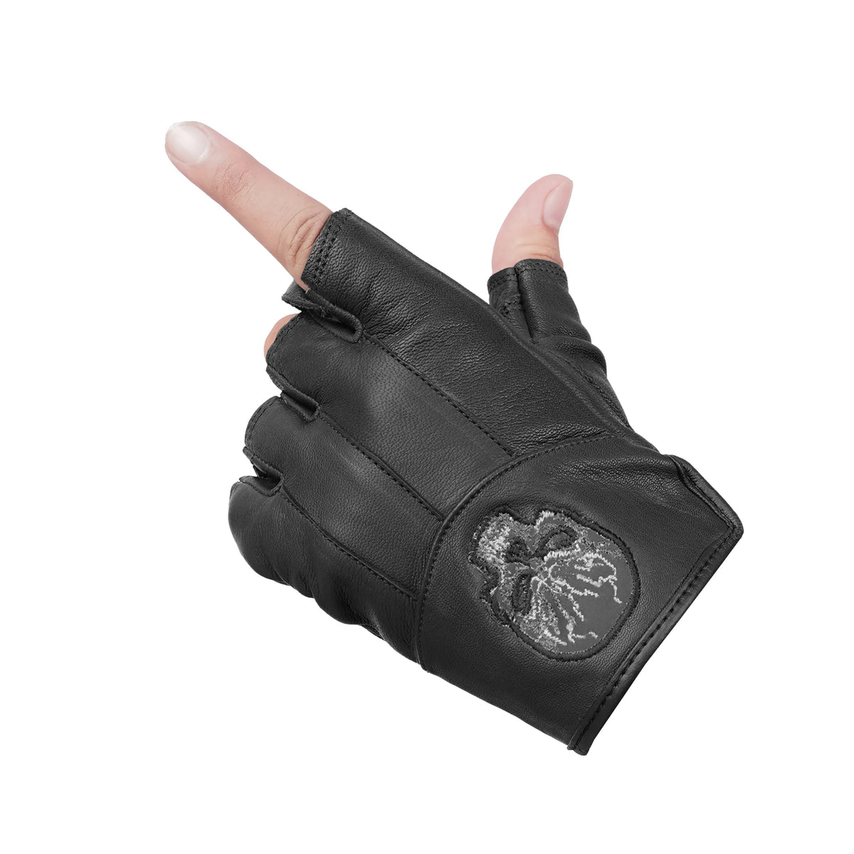 DS98 Reflective Skull Fingerless Glove