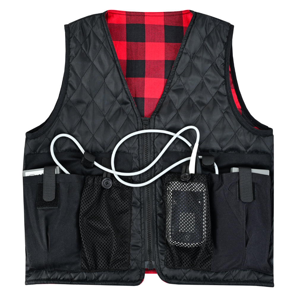 LVAD Flannel Vest Red LVAD Gear