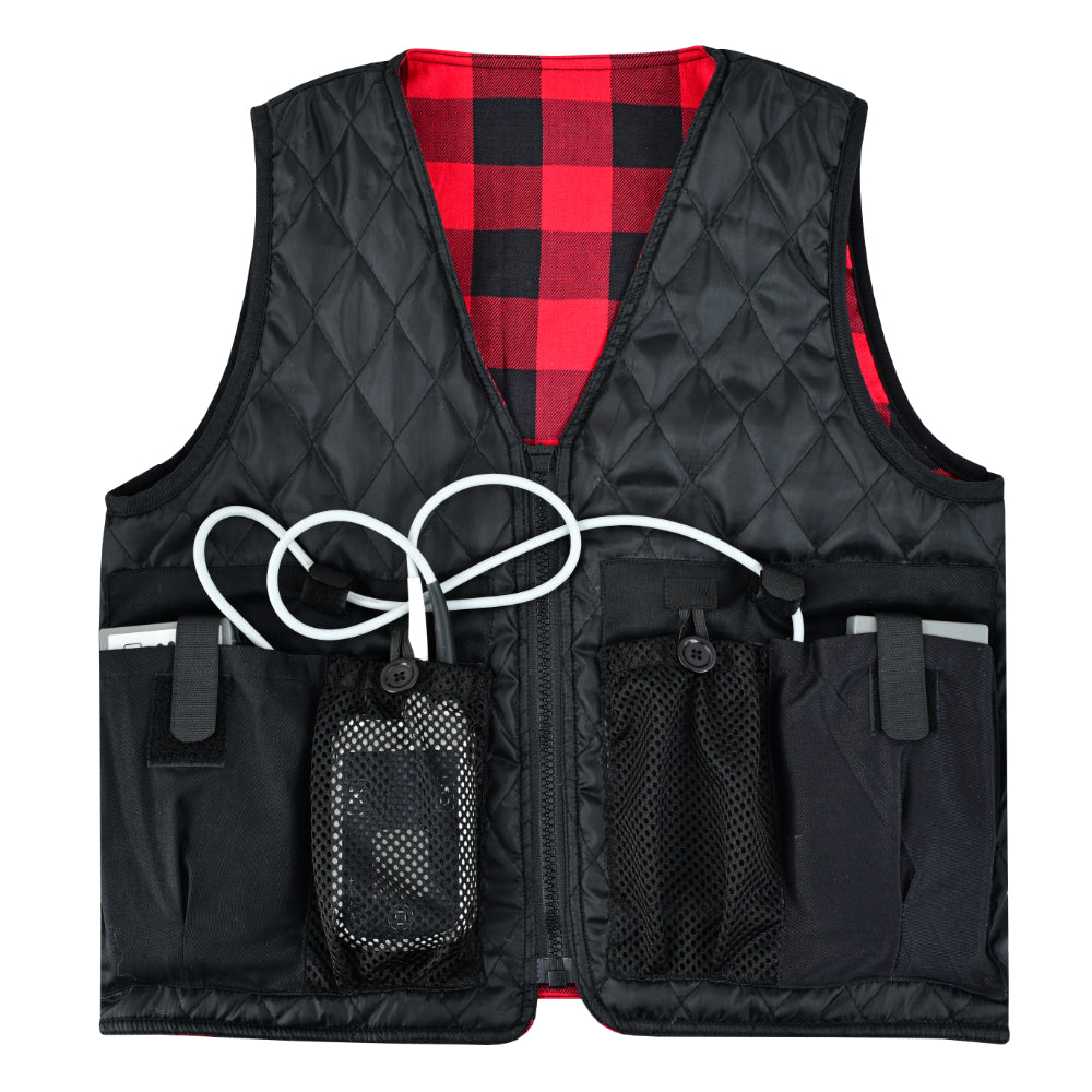 LVAD Flannel Vest Red LVAD Gear