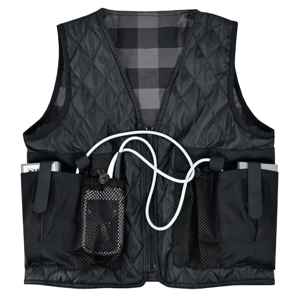 LVAD Flannel Vest Grey LVAD Gear