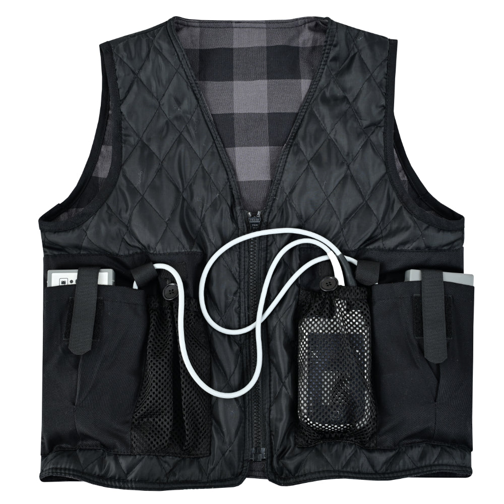 LVAD Flannel Vest Grey LVAD Gear