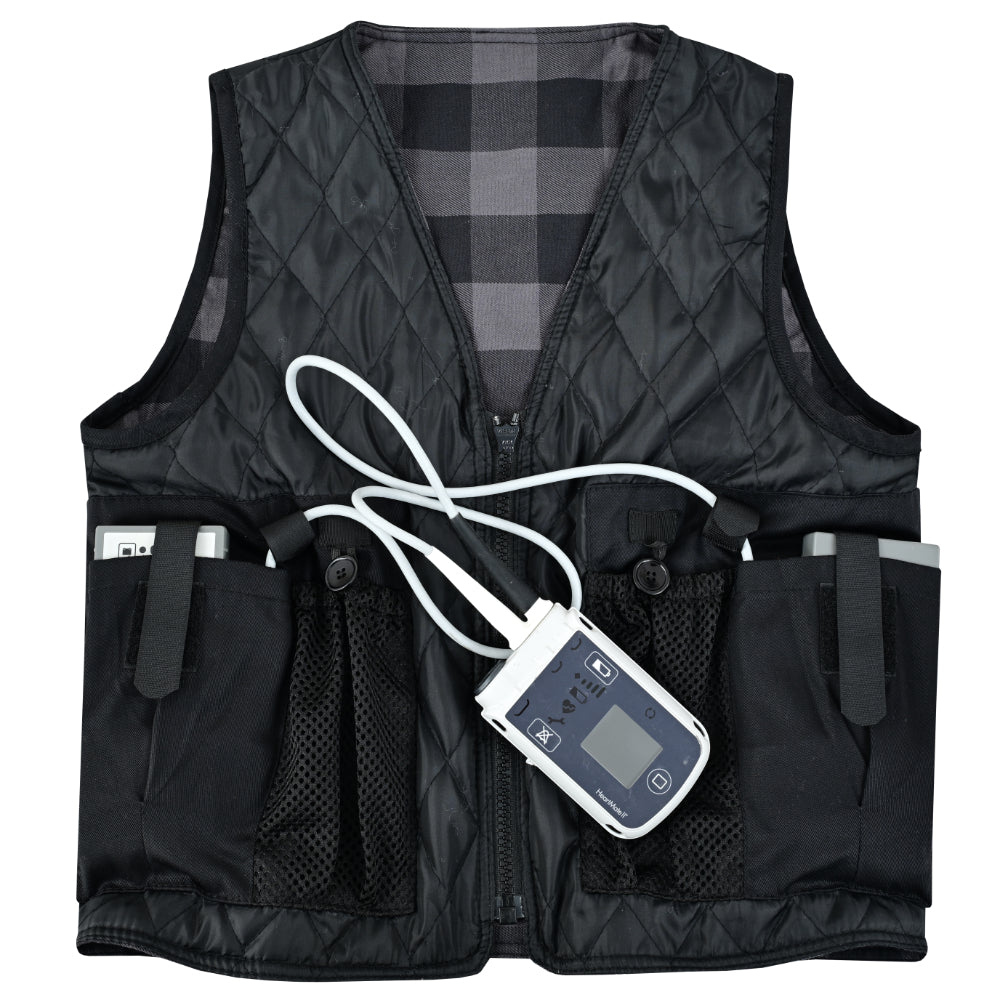 LVAD Flannel Vest Grey LVAD Gear