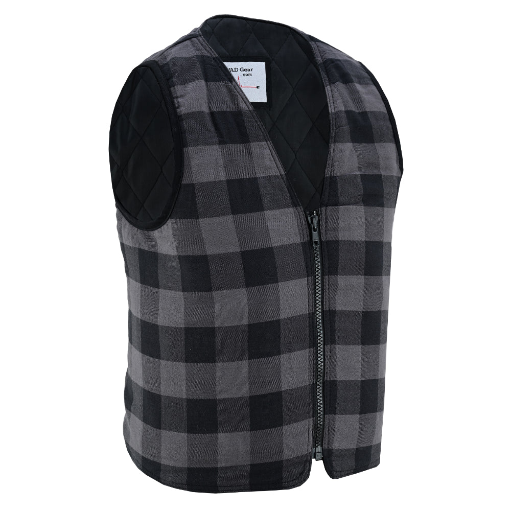 LVAD Flannel Vest Grey LVAD Gear