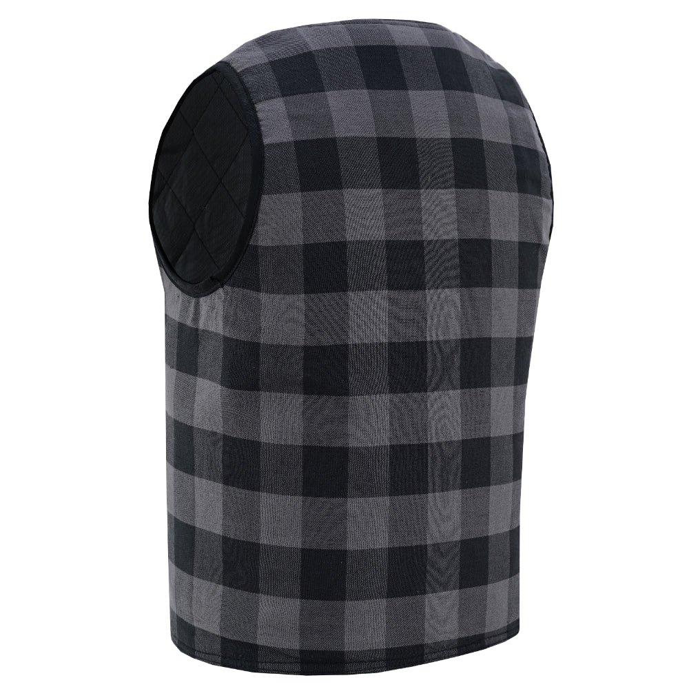 LVAD Flannel Vest Grey LVAD Gear