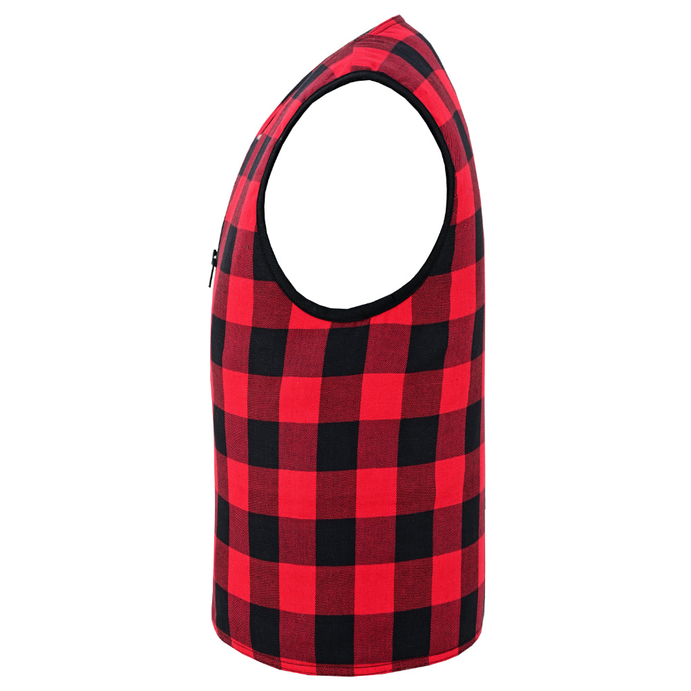 LVAD Flannel Vest Red LVAD Gear