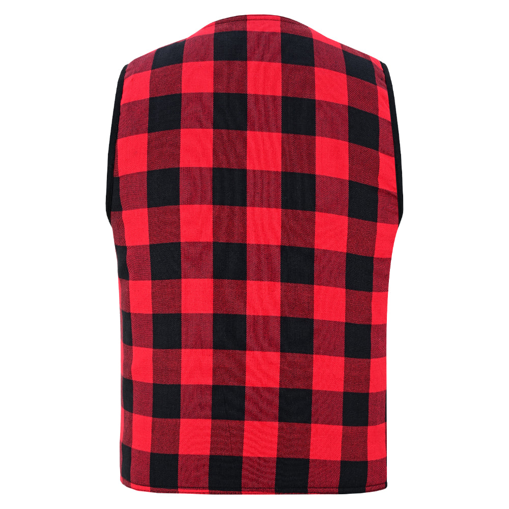 LVAD Flannel Vest Red LVAD Gear