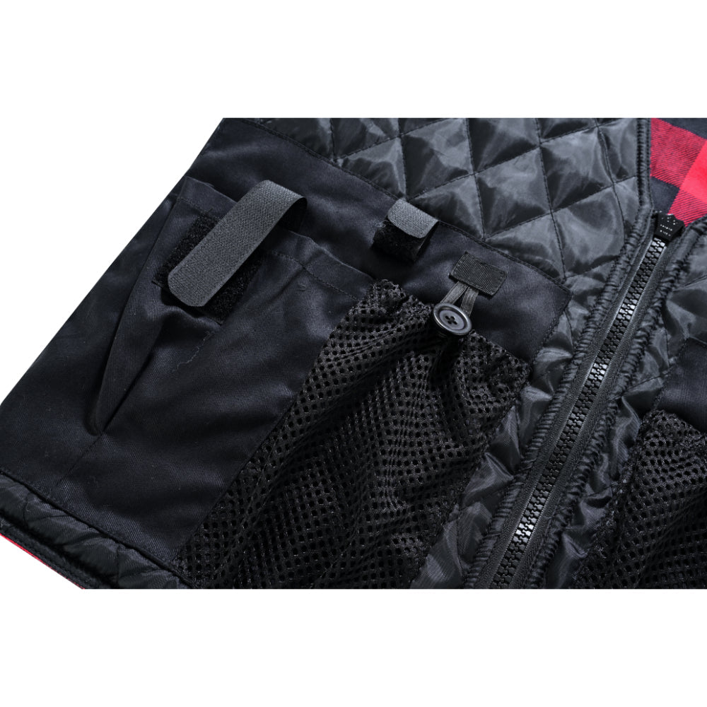 LVAD Flannel Vest Red LVAD Gear