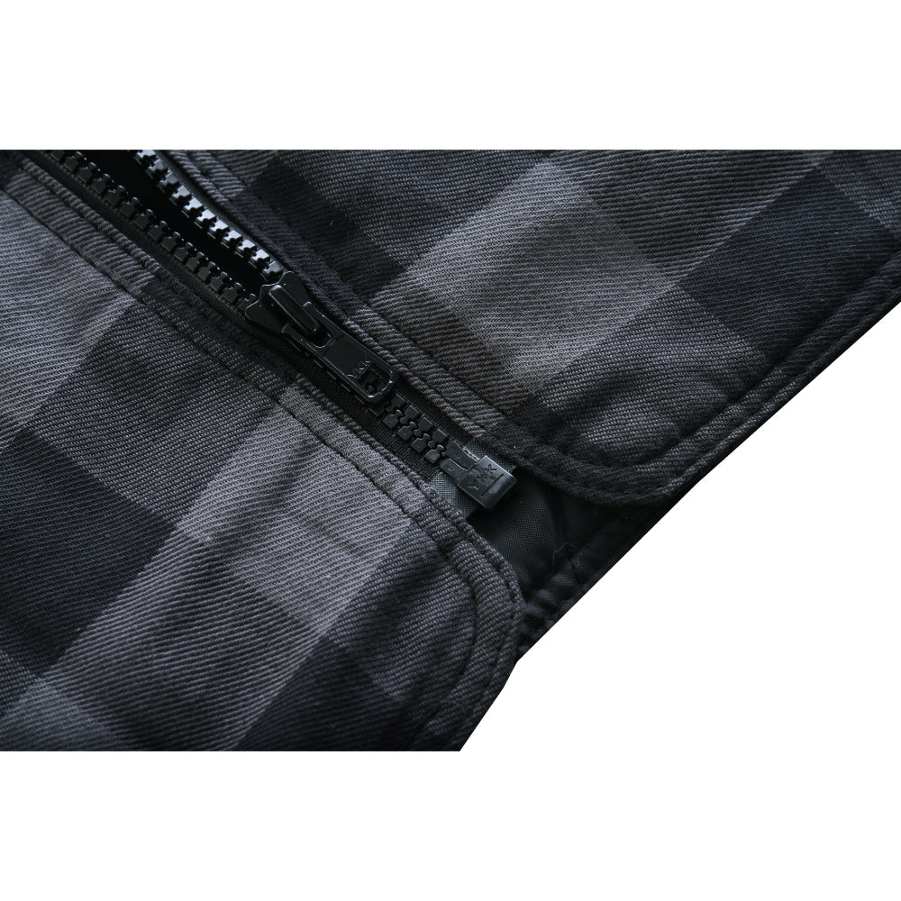 LVAD Flannel Vest Grey LVAD Gear