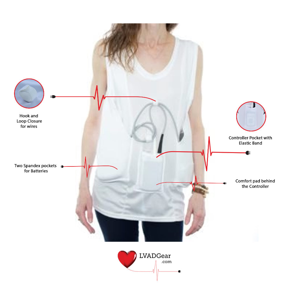 LVAD Women Tank Top for HeartMate White LVAD Gear