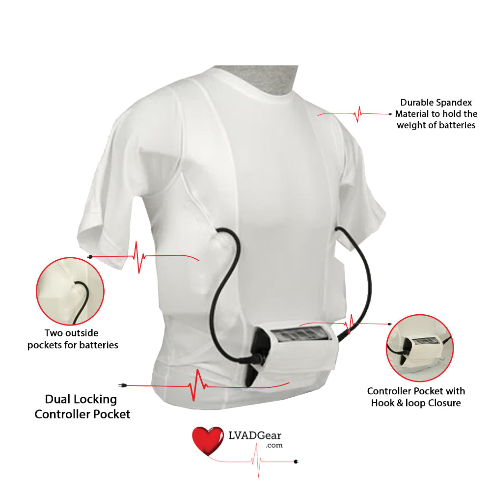 HeartWare LVAD Men Shirt White LVAD Gear