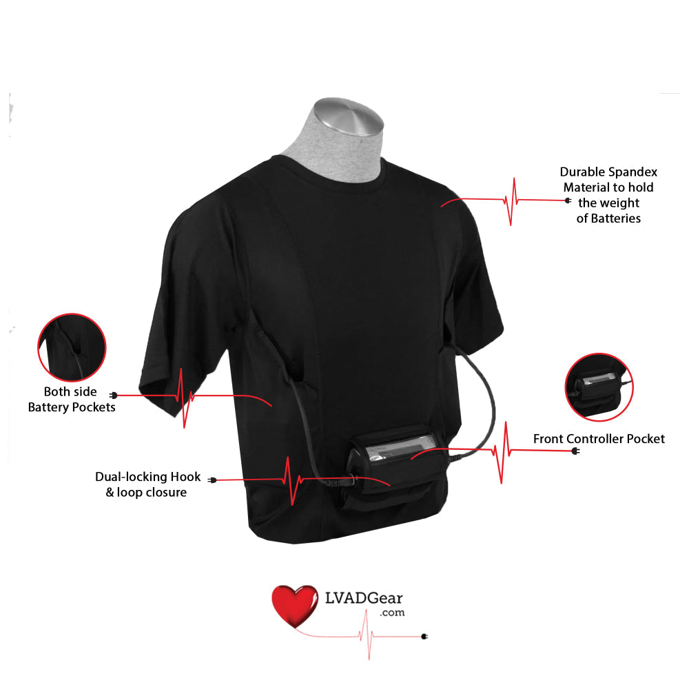 HeartWare LVAD Men Shirt Black LVAD Gear