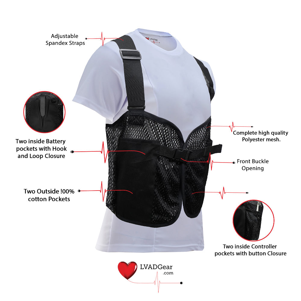 LVAD Mesh Vest Black LVAD Gear