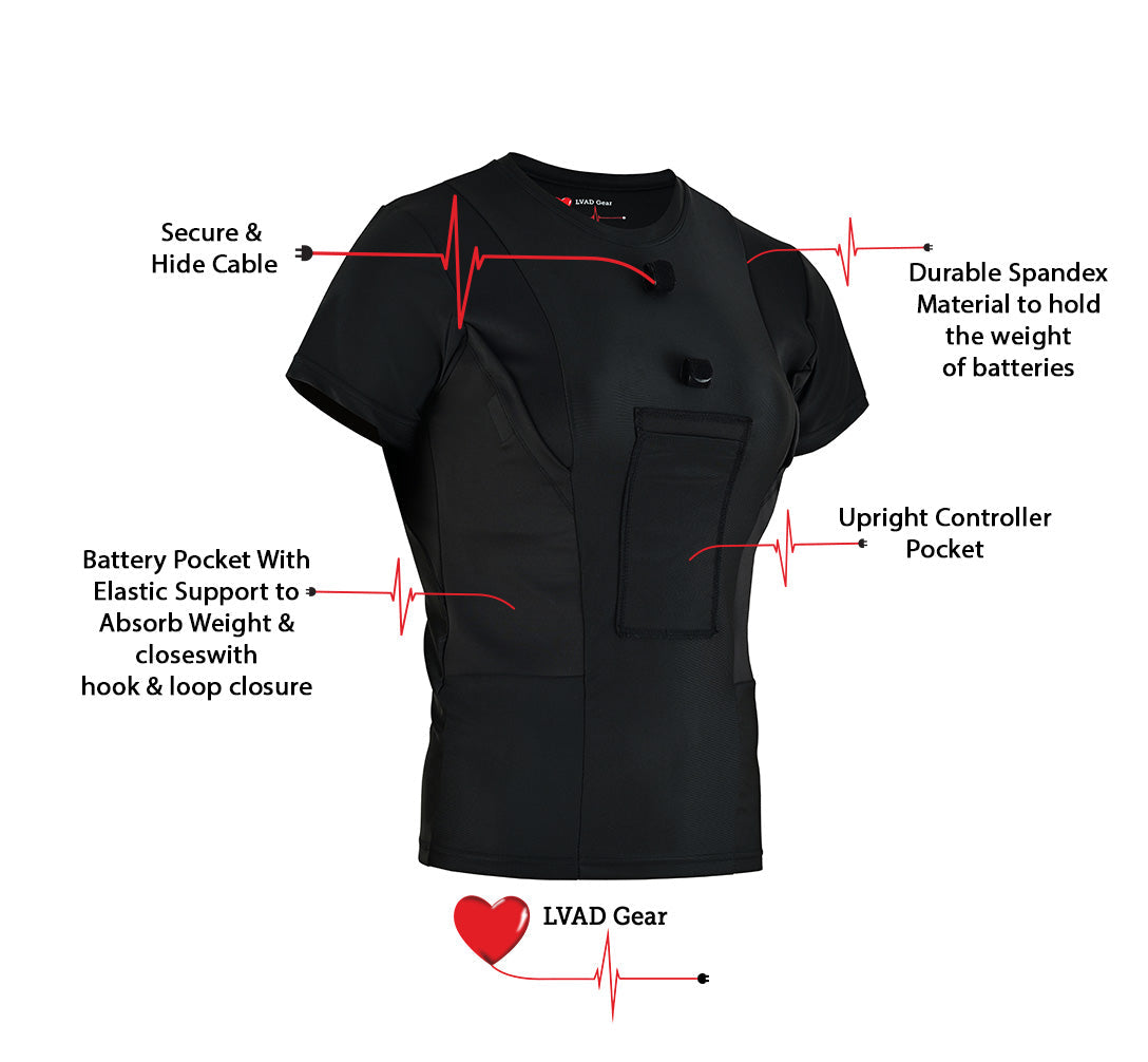 LVAD HeartMate Women Shirt Black LVAD Gear