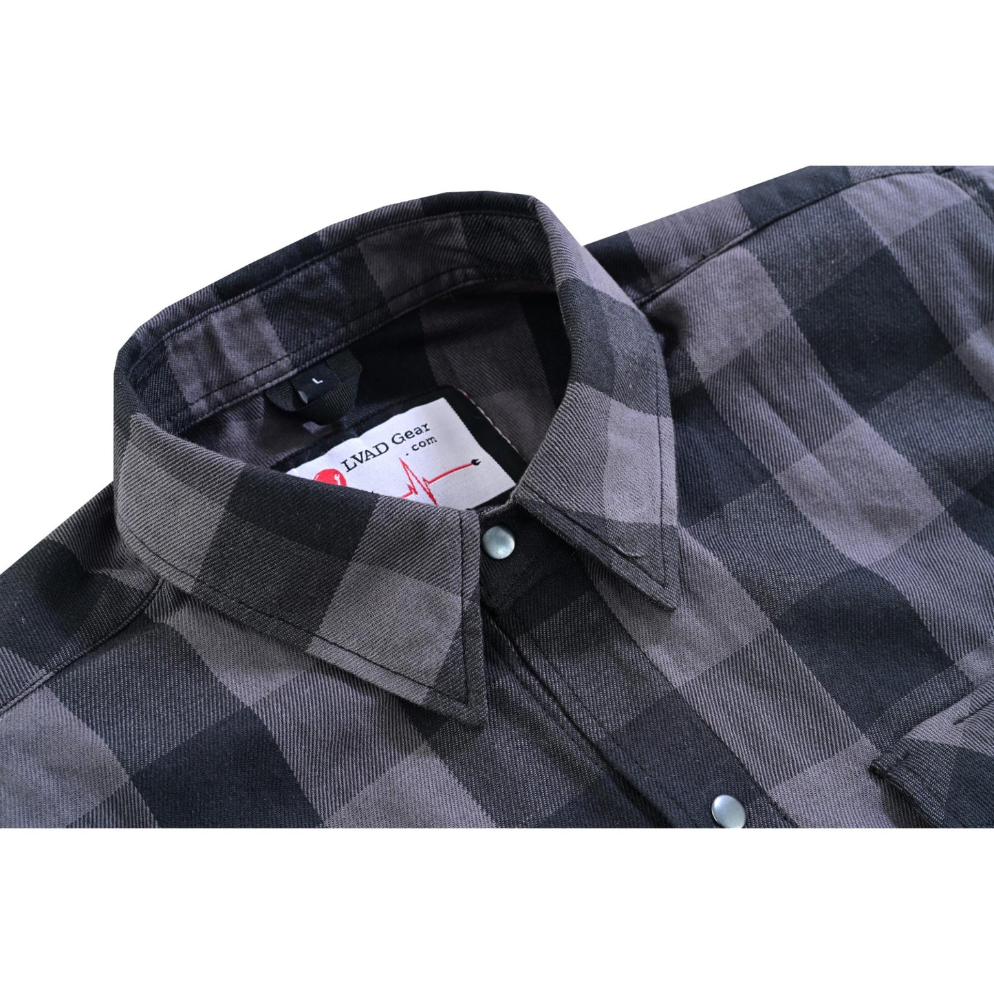 LVAD Men’s Flannel Shirt Gray & Black LVAD Gear