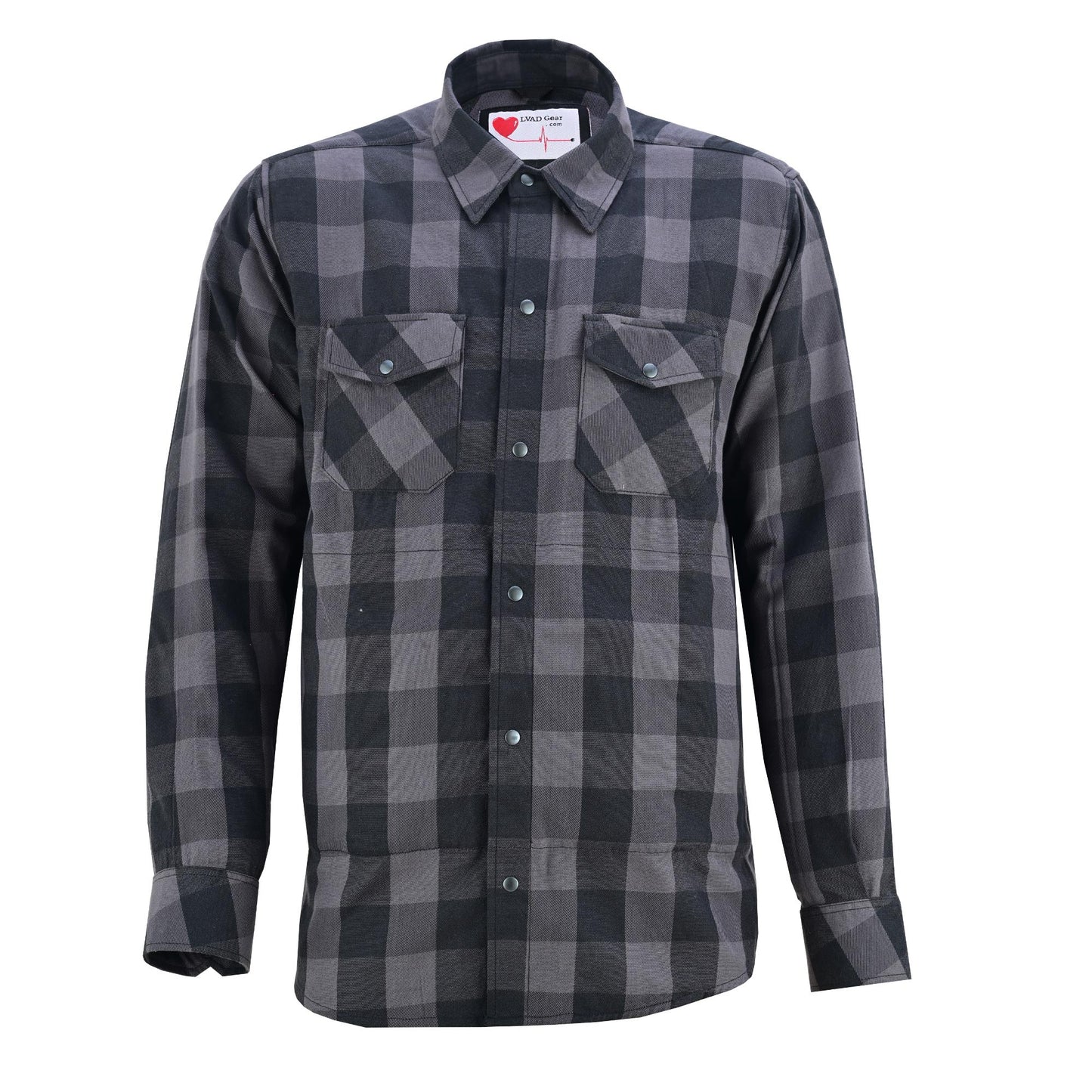 LVAD Men’s Flannel Shirt Gray & Black LVAD Gear