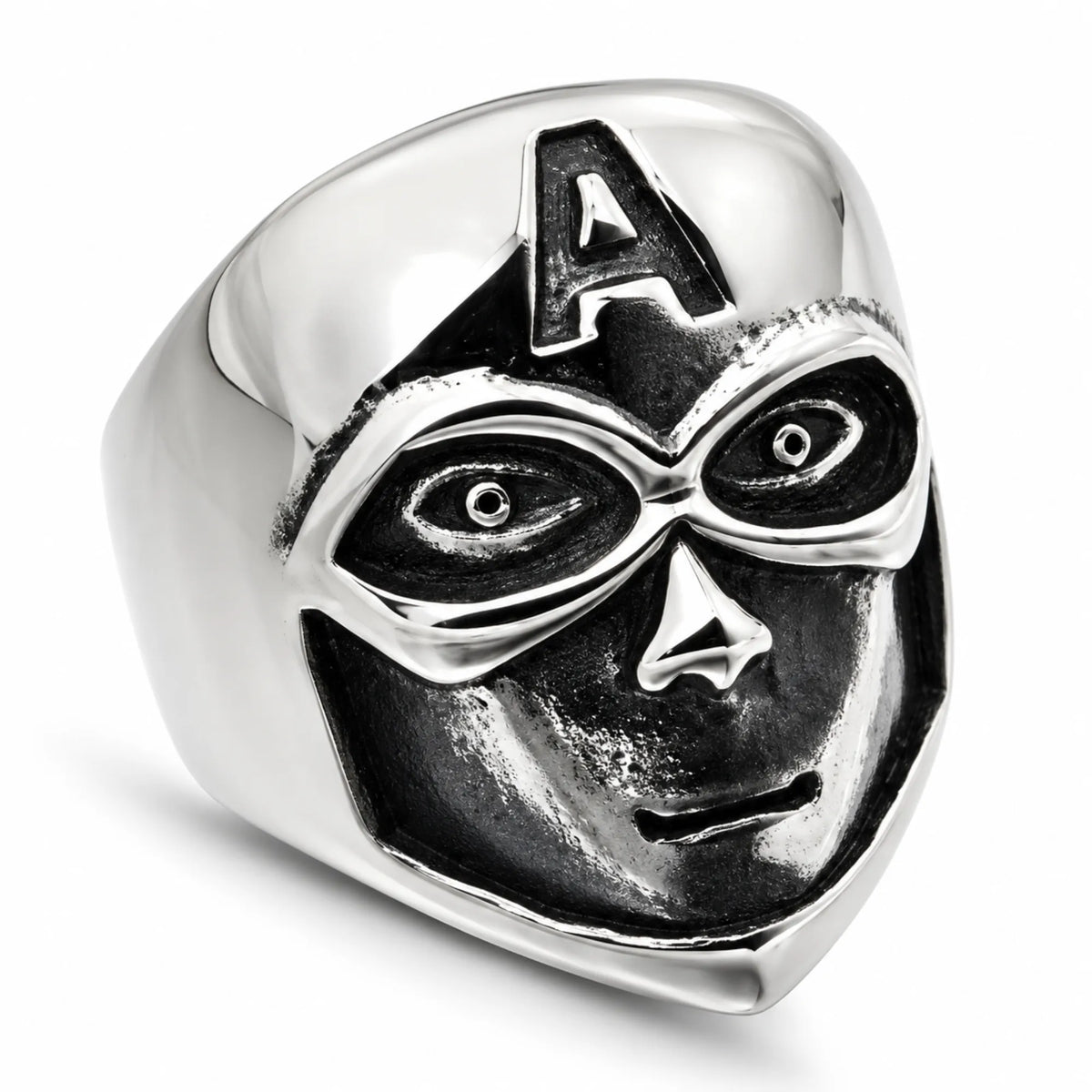 R133 Stainless Steel Hero Skull Biker Ring