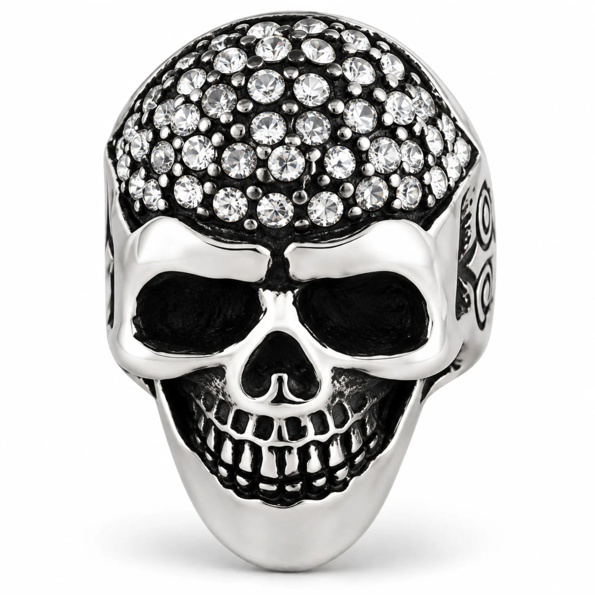 R155 Stainless Steel Diamond Head Biker Ring
