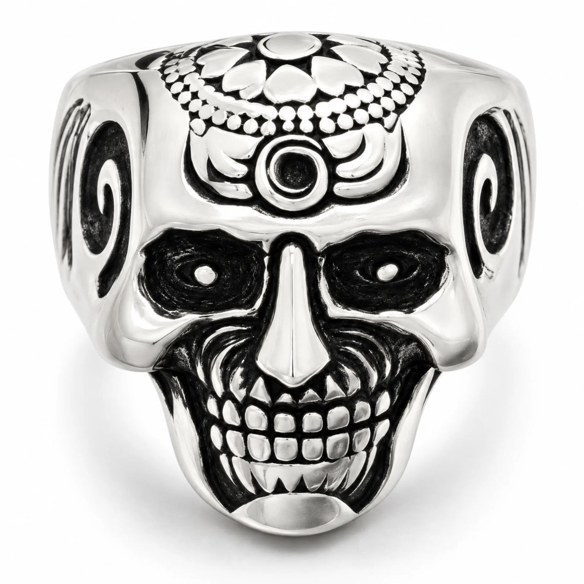 R194 Stainless Steel Brain Saw Biker Ring